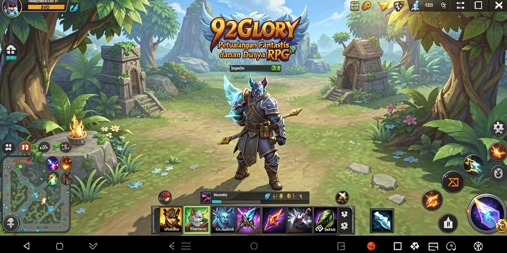 Tampilan gameplay RPG yang penuh aksi dan petualangan di 92GLORY.