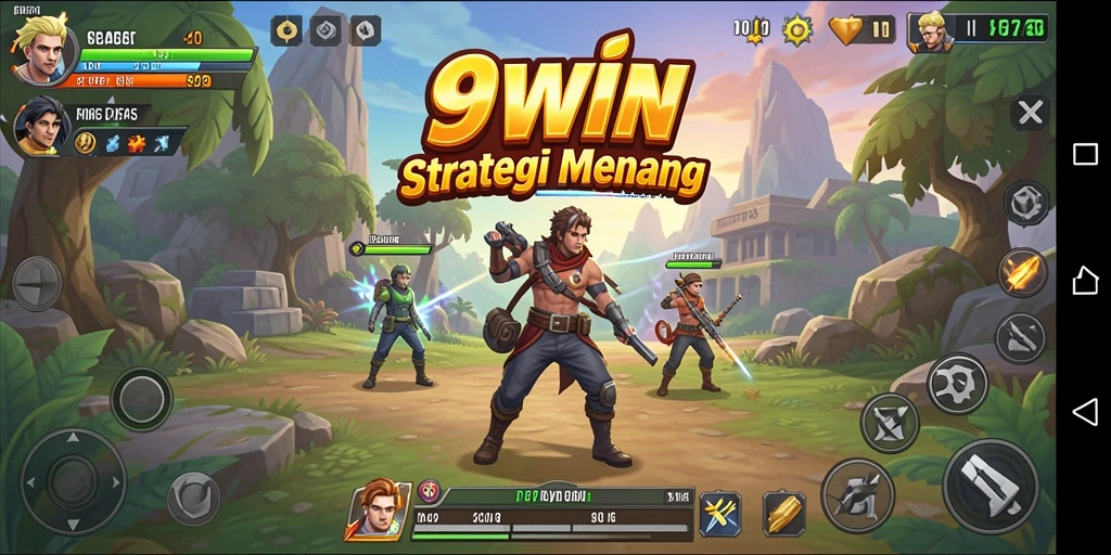 Screenshot utama 9WIN menampilkan aksi strategi yang intens.