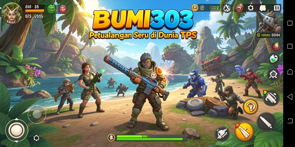 Gameplay mendebarkan di BUMI303 dengan aksi TPS yang seru.