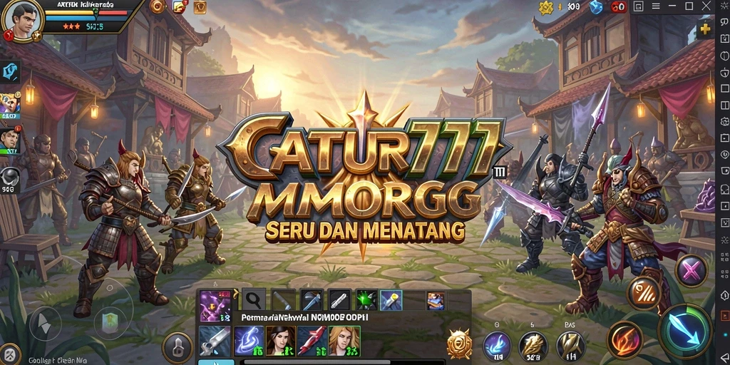Tangkapan layar utama CATUR777 menampilkan aksi pertempuran MMORPG yang mendebarkan.