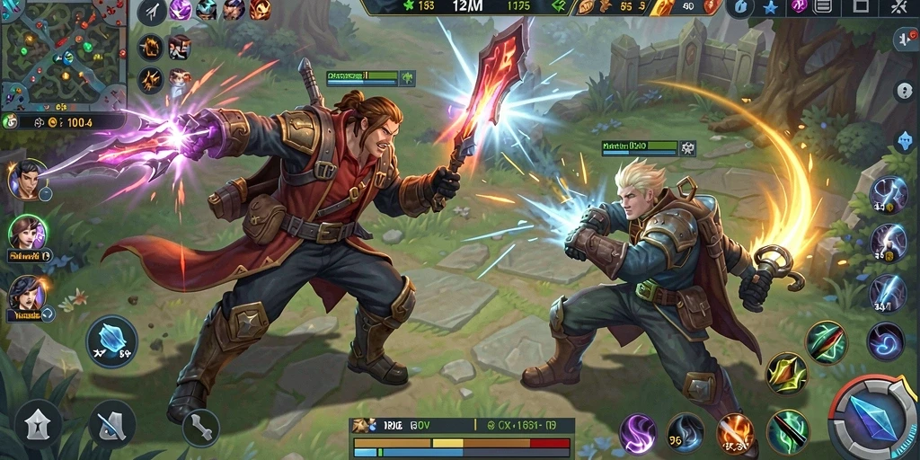Tampilan gameplay seru dalam <strong>DIREKTURTOTO</strong> yang penuh dengan pertarungan MOBA.