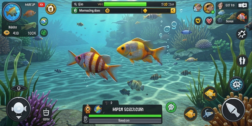 Screenshot gameplay HARAPJP yang menunjukkan aksi memancing seru.