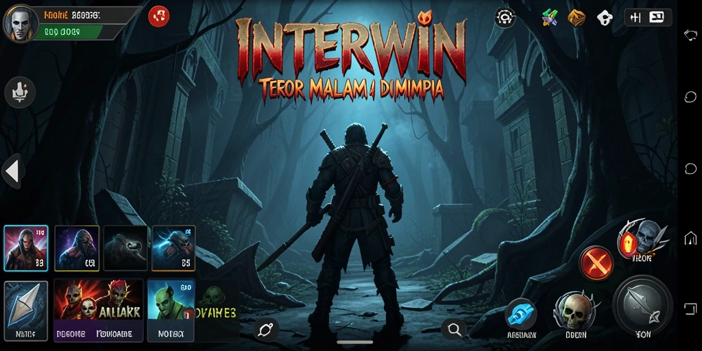 Tangkapan layar INTERWIN menampilkan gameplay menegangkan dalam suasana Horror.