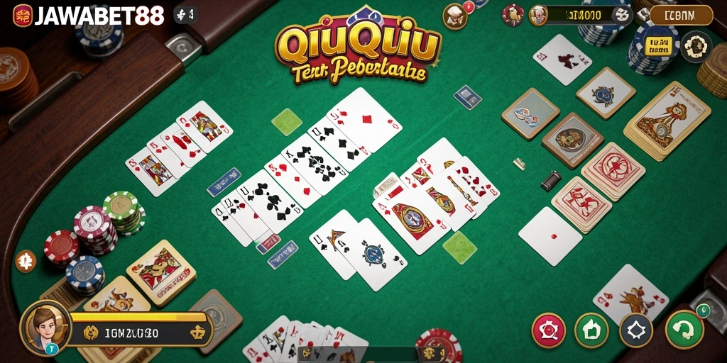 Screenshot utama JAWABET88 menampilkan aksi seru permainan QiuQiu.