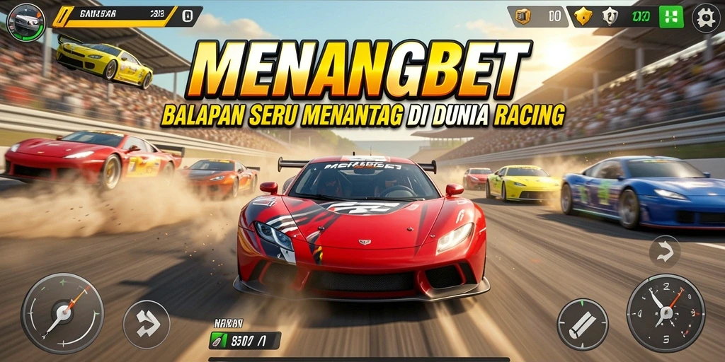 Screenshot MENANGBET menampilkan aksi balapan yang seru dan adrenalin tinggi.