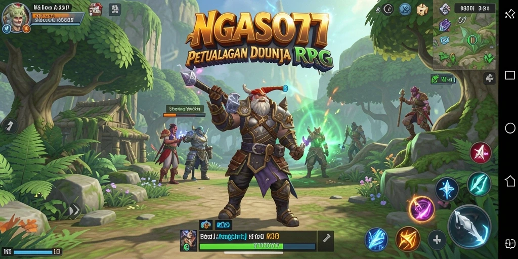 Tampilan screenshot utama NGASO77 menunjukkan pertarungan seru di dunia RPG.