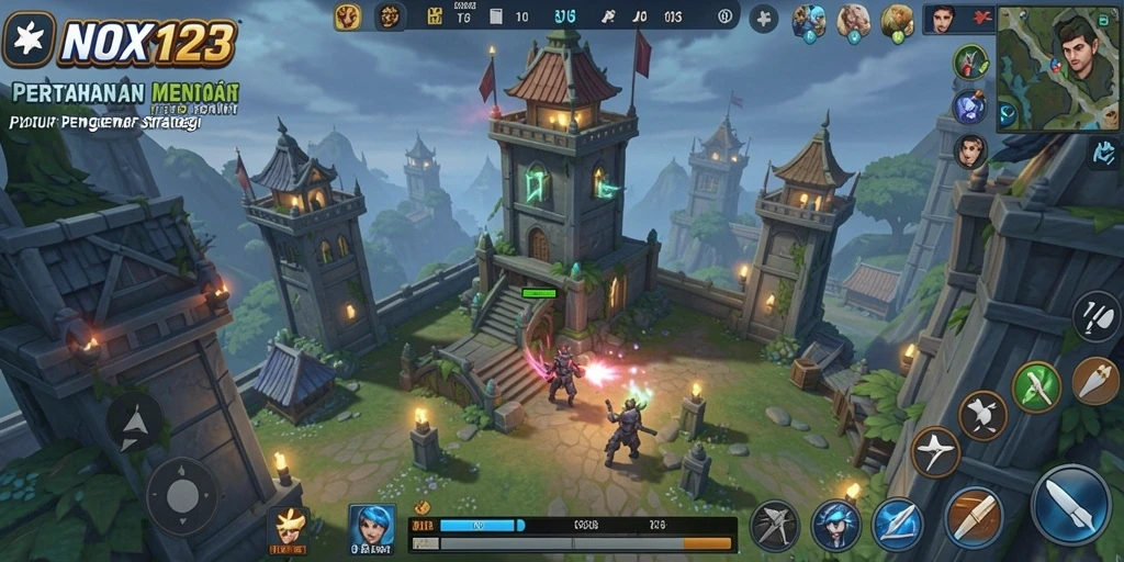 Gameplay <strong>NOX123</strong> yang seru di Tower Defense dengan strategi menara yang berbeda.
