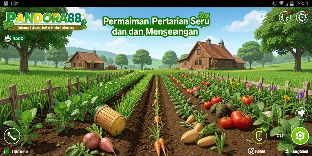 Screenshot gameplay PANDORA88 yang menunjukkan lahan pertanian yang subur.