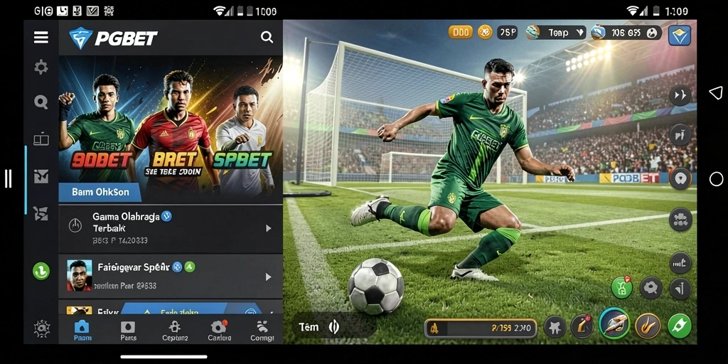 Tampilan gameplay PGBET menampilkan interaksi pengguna dengan konten olahraga.