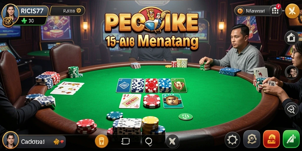 Gameplay seru dari RICIS77 menampilkan pertempuran poker yang mendebarkan.